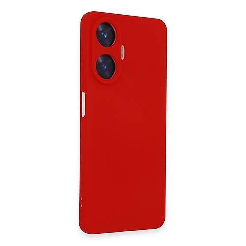 Realme C55 K�l�f Nano i�i Kadife Silikon - K�rm�z�