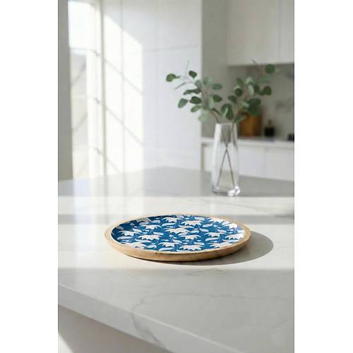 Mango Agac� Servis Taba�� & Sunum Taba�� 25 Cm Desenli