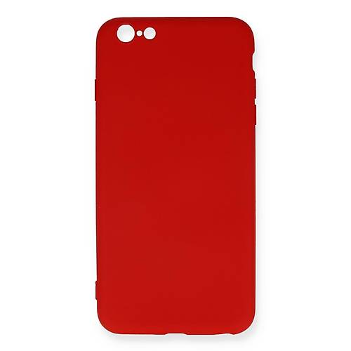 iPhone 6 Plus K�l�f Nano i�i Kadife Silikon - K�rm�z�