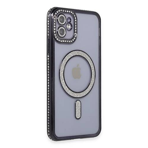 iPhone 11 K�l�f Joke Simli Magneticsafe K�l�f - Siyah