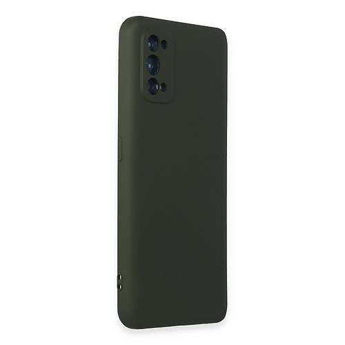 Realme 7 Pro K�l�f Nano i�i Kadife Silikon - Koyu Ye�il