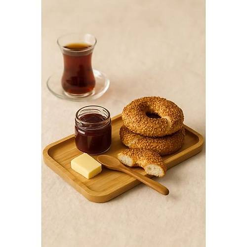 Dikd�rtgen Bambu Sunumluk 14x24 cm