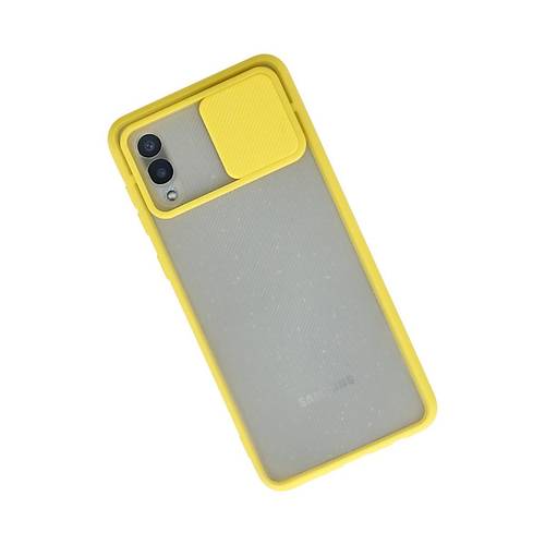 Galaxy A02 K�l�f Palm Buzlu Kamera S�rg�l� Silikon - Sar�
