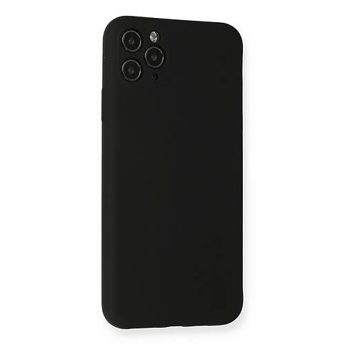 iPhone 11 Pro Max K�l�f Nano i�i Kadife Silikon - Siyah