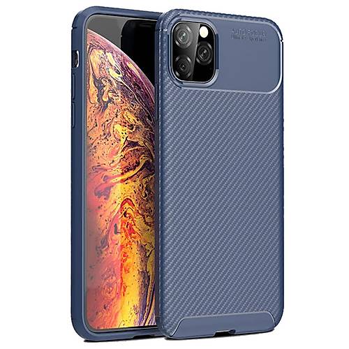 iPhone 11 Pro Max K�l�f Auto Focus Karbon Kapak - Lacivert