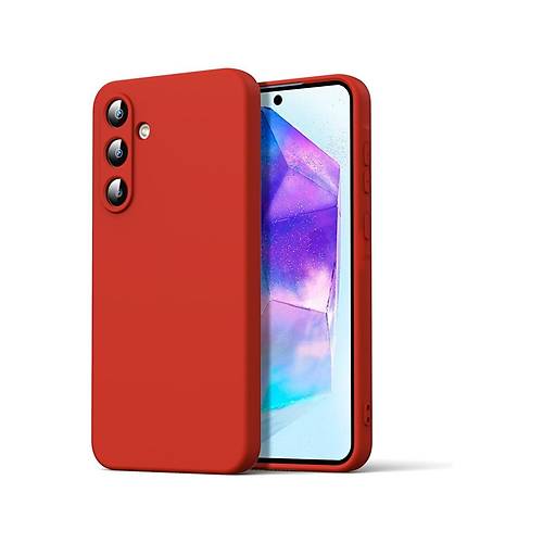 Galaxy A16 5G K�l�f Nano i�i Kadife Silikon - K�rm�z�