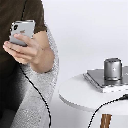 AUKEY CB-BAL7-BK NAYLON �RG�L� USB-A LIGHTNING KABLOSU 0.9MT