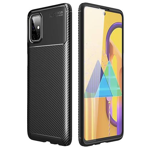 Galaxy M51 K�l�f Auto Focus Karbon Kapak - Siyah
