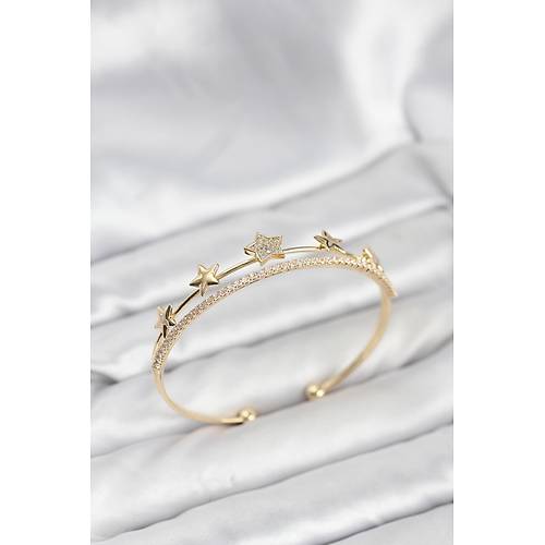 Y�ld�z Model Gold Renk Pirin� Kad�n Bileklik