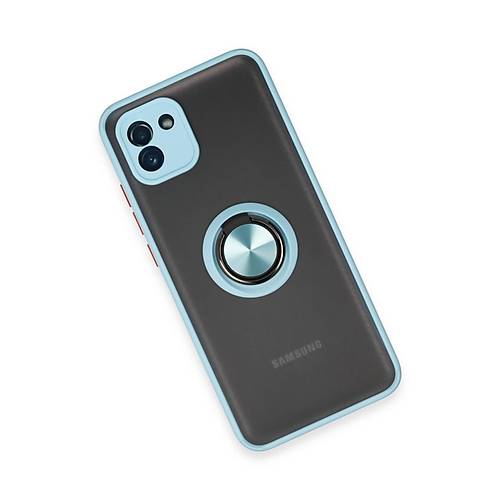 Galaxy A03 K�l�f Montreal Y�z�kl� Silikon Kapak - Buz Mavi