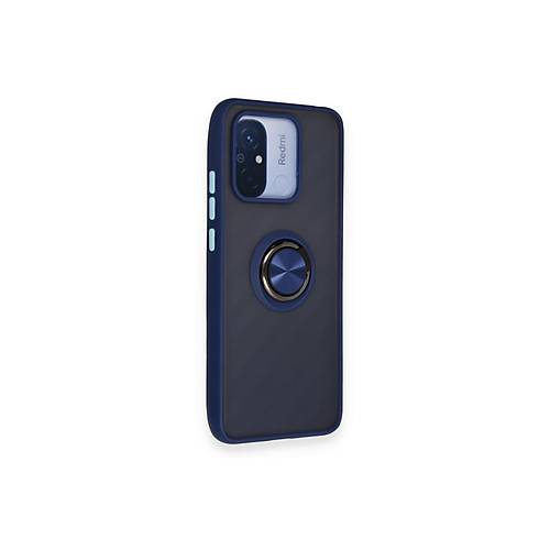 Redmi 12C K�l�f Montreal Y�z�kl� Silikon Kapak - Lacivert