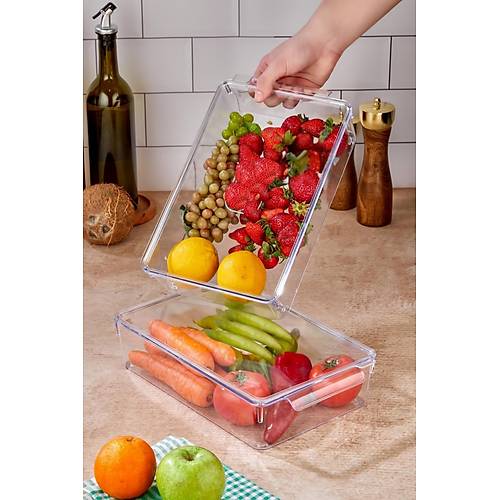 3 L� Kapakl� Buzdolab� Organizeri & Buzdolab� D�zenleyici 3 lt