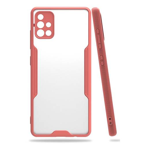 Galaxy A71 K�l�f Platin Silikon - Pembe