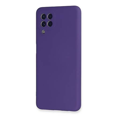 Galaxy A22 K�l�f Nano i�i Kadife Silikon - Mor