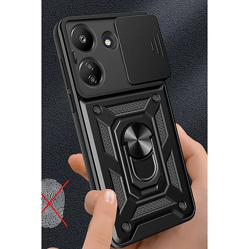 Redmi 13C K�l�f Pars Lens Y�z�kl� Silikon - K�rm�z�