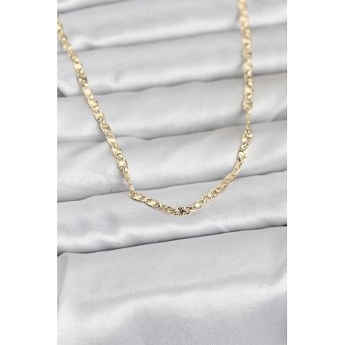 CM 14K Gold Renk Lazer Zincirli Model 60 cm Kad�n Kolye