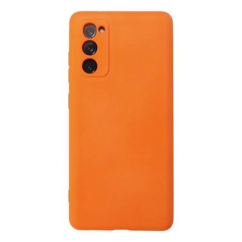 Galaxy S20 FE K�l�f Nano i�i Kadife Silikon - Turuncu