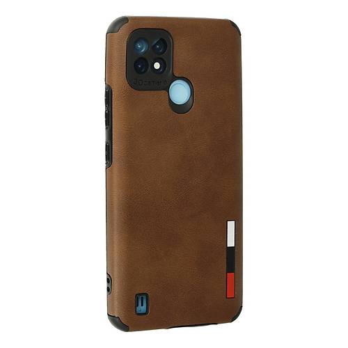 Realme C21 K�l�f Loop Deri Silikon - Kahverengi
