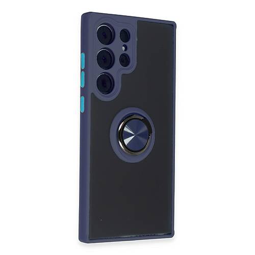 Galaxy S23 Ultra K�l�f Montreal Y�z�kl� Silikon Kapak - Lacivert
