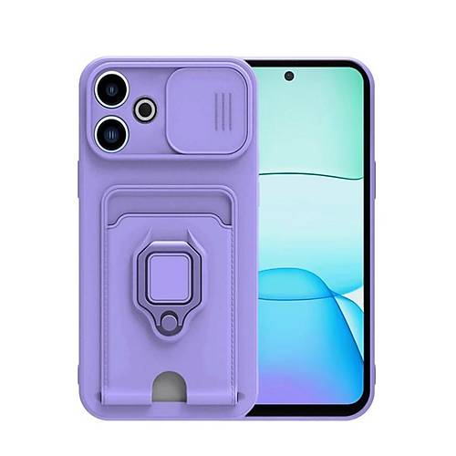 Redmi 13 4G K�l�f Zuma Kartvizitli Y�z�kl� Silikon - Lila