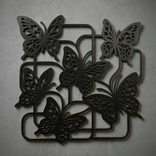 Modern Kelebek Duvar Tablosu MDF Lazer Kesim �oklu Kelebek Fig�rl� Duvar S�s� Dekor