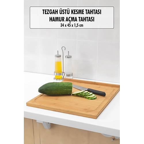 B�y�k Boy Tezgah �st� Kesme Tahtas� & �ok Ama�l� Kesme Tahtat� & Hamur A�ma Tahtas� (38*45* Cm)