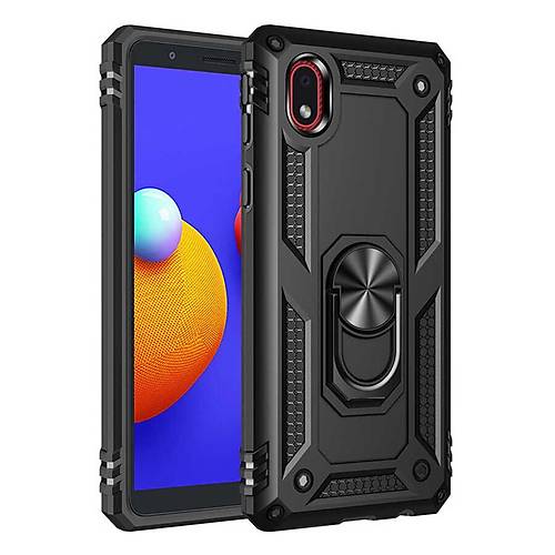 Galaxy A01 Core K�l�f Sofya Y�z�kl� Silikon Kapak - Siyah
