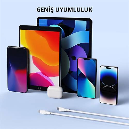 AUKEY CB-NCL1-WH NAYLON �RG�L� 3A 480MBPS TYPE-C LIGHTNING KABLOSU 1.8MT