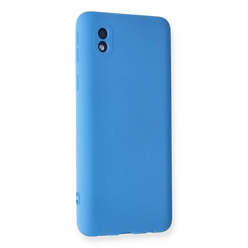 Galaxy A01 Core K�l�f Nano i�i Kadife Silikon - Mavi