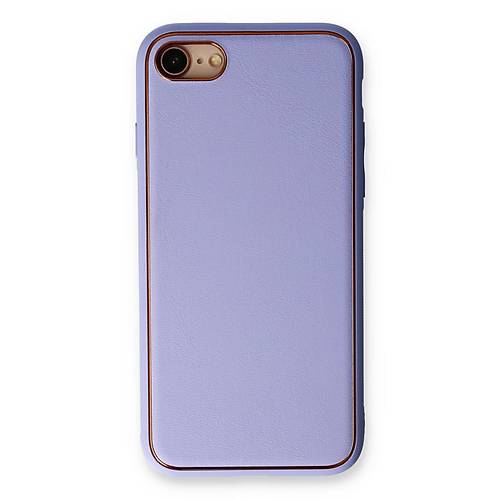iPhone 7 K�l�f Coco Deri Silikon Kapak - A��k Lila