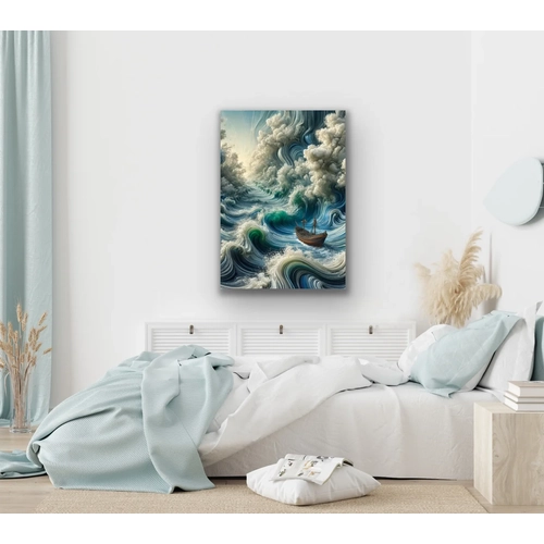 Okyanustaki Yaln�z Gemi Kanvas Tablo 70x100cm