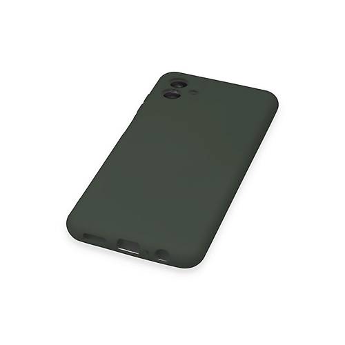 Galaxy A04 K�l�f Nano i�i Kadife Silikon - Koyu Ye�il