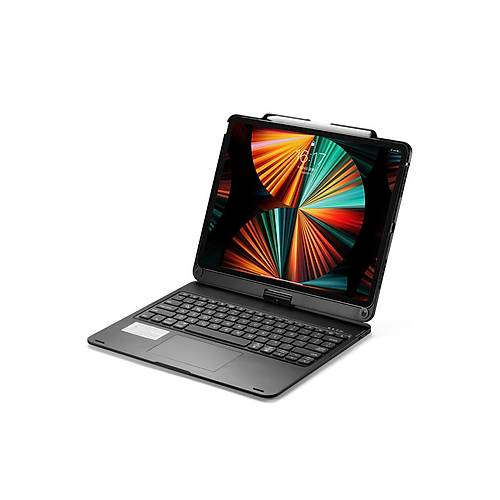 iPad Pro 12.9 (2021) K�l�f Magic D�nen Klavyeli Tablet K�l�f - Siyah