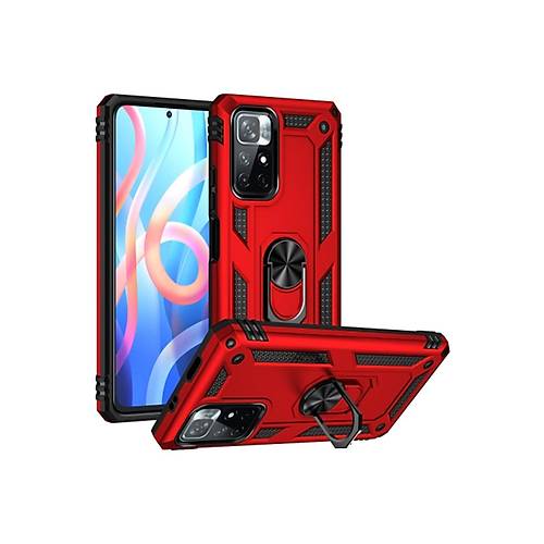 Redmi Note 11T K�l�f Sofya Y�z�kl� Silikon Kapak - K�rm�z�