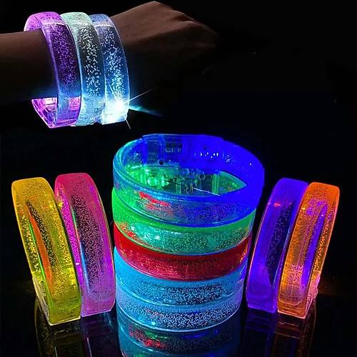 Turuncu Led I��kl� Bask� Yap�labilen Pilli Bileklik Bilezik 1,5 cm Geni�lik