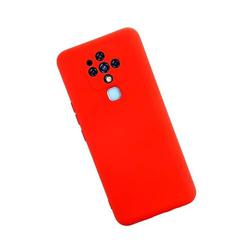 Camon 16 K�l�f Nano i�i Kadife Silikon - K�rm�z�