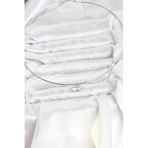 Pirin� G�m�� Renk Choker Model Zirkon Ta�l� Kad�n Kolye