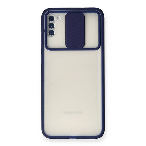 Galaxy A11 K�l�f Palm Buzlu Kamera S�rg�l� Silikon - Lacivert