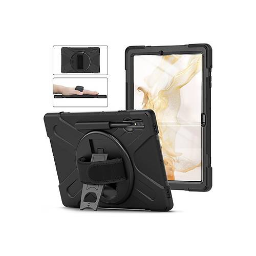 Galaxy T737 Tab S7 FE 12.4 K�l�f Amazing Tablet Kapak - Siyah