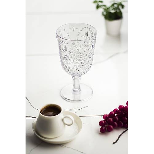 Akrilik �effaf Tekli Kadeh & Su Me�rubat Kahve Yan� Barda�� 450 ml ( Cam De�ildir )
