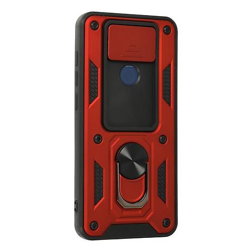 Redmi Note 9 K�l�f Pars Lens Y�z�kl� Silikon - K�rm�z�