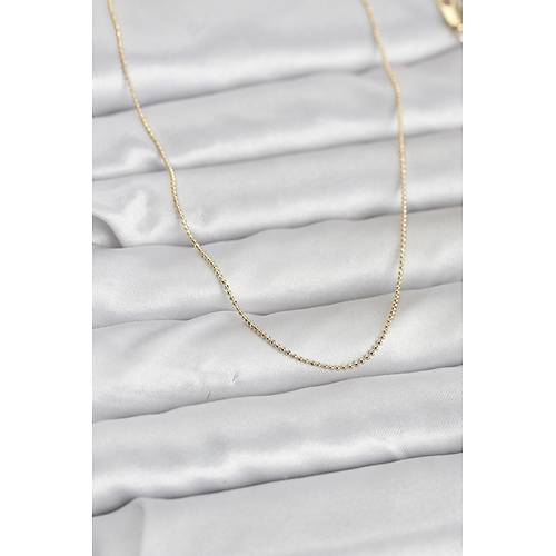 CM 14K Gold Renk �nce Top Zincirli 60 cm Kad�n Kolye