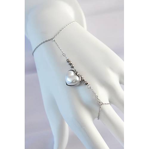 316L �elik G�m�� Renk Beyaz Bubble Kalp Tasar�ml� �ahmeran