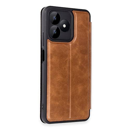 Realme Note 50 4G K�l�f Flip Cover - Taba