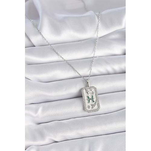 316L �elik G�m�� Renk Zincir Bal�k Burcu Zirkon Ta�l� Kad�n Kolye