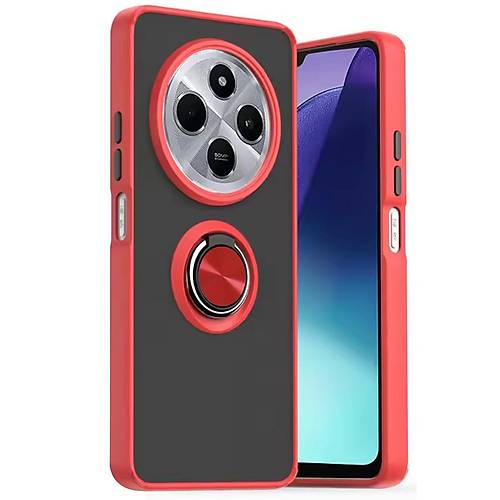 Redmi 14C K�l�f Montreal Y�z�kl� Silikon Kapak - K�rm�z�