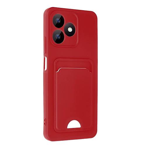 Realme Note 50 4G K�l�f Kelvin Kartvizitli Silikon - K�rm�z�