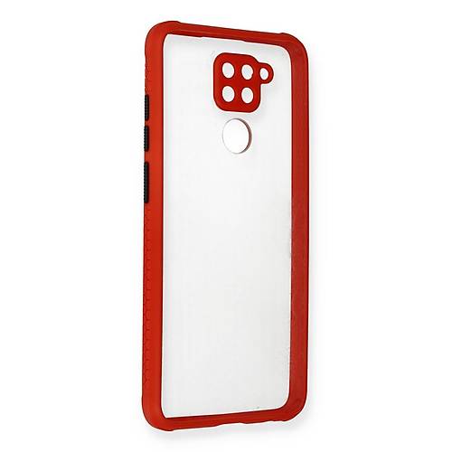 Redmi Note 9 K�l�f Miami �effaf Silikon - K�rm�z�
