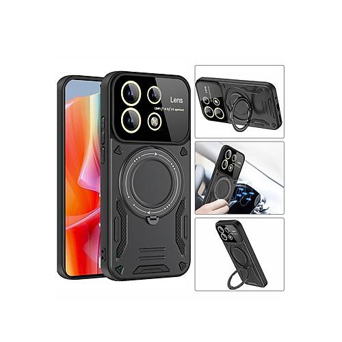 Redmi Note 13 Pro 4G K�l�f Joy Lens Standl� Kapak - Mor