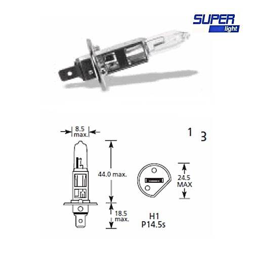 Super Light H1 Halojen Far Amp�l� 12 Volt 60-55 Watt